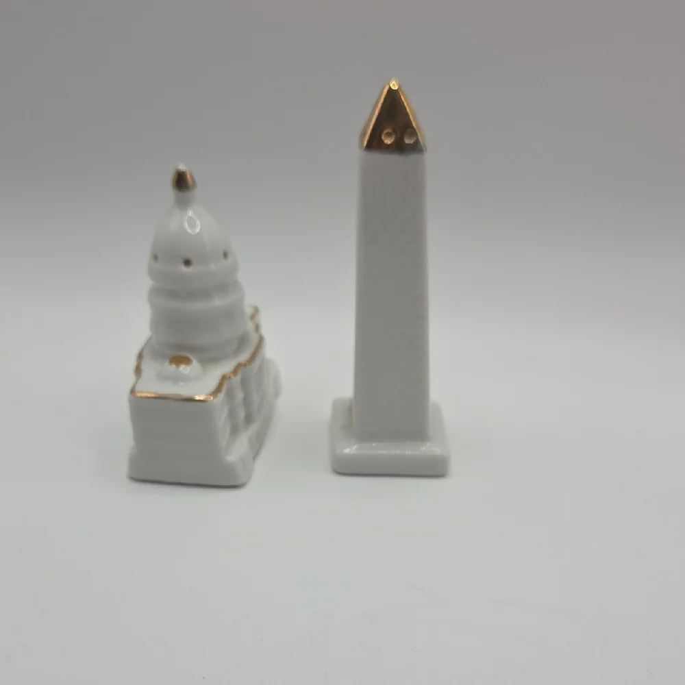 Salt And Pepper Shakers Vintage White and Gold Whitehouse